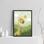 Cute Boys Nursery Print Safari Animals Picture Boy Bedroom Decor