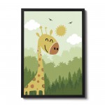 Cute Boys Nursery Print Safari Animals Picture Boy Bedroom Decor