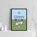 PERSONALISED Boys Bedroom Print Football Wall Art Gift For Son