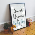 Grey And Blue Nursery Prints Boys Bedroom Wall Art New Baby Gift