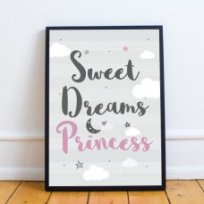 Princess Quote Prints Fairy Tale Posters Girl Nursery Wall Art