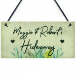 PERSONALISED Hideaway Sign Garden Summer House Plaque Gift