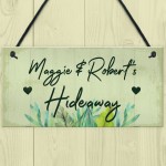 PERSONALISED Hideaway Sign Garden Summer House Plaque Gift