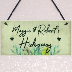 PERSONALISED Hideaway Sign Garden Summer House Plaque Gift