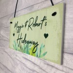 PERSONALISED Hideaway Sign Garden Summer House Plaque Gift
