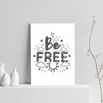 Grey BE FREE Print For Boys Girls Bedroom Baby Boy Girl Decor