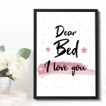 FUNNY Girls Bedroom Print Framed Girls Bedroom Decor Wall Art