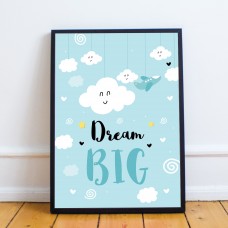 FRAMED Dream Big Nursery Print For Girl Bedroom Boy Nursery Gift