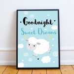 Framed Sweet Dreams Nursery Print For Baby Girls Nursery Decor