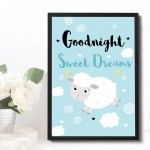 Framed Sweet Dreams Nursery Print For Baby Girls Nursery Decor