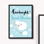 Framed Sweet Dreams Nursery Print For Baby Girls Nursery Decor