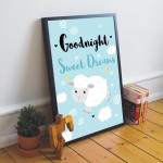 Framed Sweet Dreams Nursery Print For Baby Girls Nursery Decor