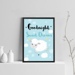 Framed Sweet Dreams Nursery Print For Baby Girls Nursery Decor