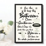 Bathroom Rules Print Framed BATHROOM Print Funny Wall Art