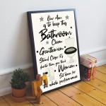 Bathroom Rules Print Framed BATHROOM Print Funny Wall Art