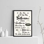 Bathroom Rules Print Framed BATHROOM Print Funny Wall Art