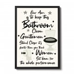 Bathroom Rules Print Framed BATHROOM Print Funny Wall Art