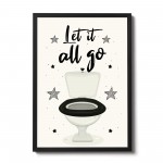 FUNNY Bathroom Quote Print Framed Bathroom Cream Wall Art