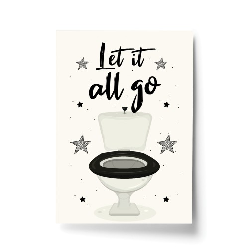 Funny Bathroom Wall Art Print Toilet Loo Sign Bathroom Decor