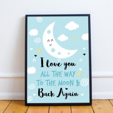 Framed Nursery Print For Baby Girls Nursery Boys Bedroom Decor