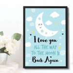 Framed Nursery Print For Baby Girls Nursery Boys Bedroom Decor