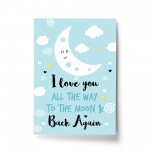 Blue Nursery Print For Baby Girls Nursery Boys Bedroom Decor Art