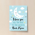 Blue Nursery Print For Baby Girls Nursery Boys Bedroom Decor Art