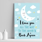 Blue Nursery Print For Baby Girls Nursery Boys Bedroom Decor Art