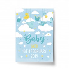 Birth Details Print PERSONALISED Baby Boy Gift Nursery Print