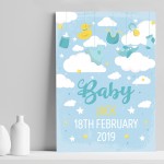 Birth Details Print PERSONALISED Baby Boy Gift Nursery Print