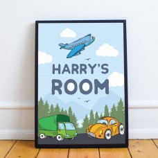 PERSONALISED Boys Bedroom Sign Toy Print Framed Bedroom Decor