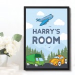 PERSONALISED Boys Bedroom Sign Toy Print Framed Bedroom Decor