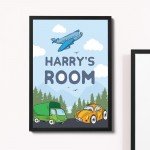 PERSONALISED Boys Bedroom Sign Toy Print Framed Bedroom Decor