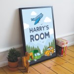 PERSONALISED Boys Bedroom Sign Toy Print Framed Bedroom Decor