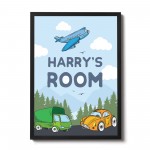 PERSONALISED Boys Bedroom Sign Toy Print Framed Bedroom Decor