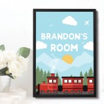 PERSONALISED Boys Bedroom Sign Train Picture Boys Bedroom Decor
