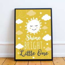 Grey And Yellow Nursery Print Framed Nursery Picture Wall Art