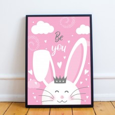 Cute Bunny Print Nursery Print For Girls Bedroom Nursery Decor
