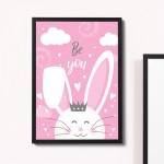 Cute Bunny Print Nursery Print For Girls Bedroom Nursery Decor