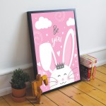 Cute Bunny Print Nursery Print For Girls Bedroom Nursery Decor