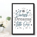 Blue And Grey Nursery Print Sweet Dreams Prints Girl Boy Decor