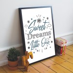Blue And Grey Nursery Print Sweet Dreams Prints Girl Boy Decor