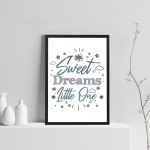 Blue And Grey Nursery Print Sweet Dreams Prints Girl Boy Decor