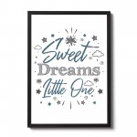 Blue And Grey Nursery Print Sweet Dreams Prints Girl Boy Decor