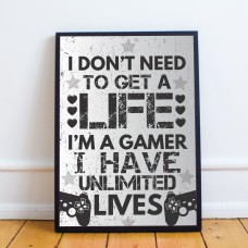 FRAMED Gaming Print For Boys Bedroom Man Cave Decor Son Gifts