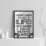FRAMED Gaming Print For Boys Bedroom Man Cave Decor Son Gifts