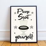 Cream Bathroom Prints FRAMED Funny Bathroom Wall Art Decor