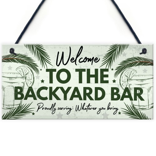 Novelty Garden Sign Backyard Bar Plaque Alcohol Man Cave Sign