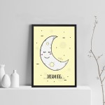 Yellow Nursery Print Framed DREAM BIG Nursery Quote Print