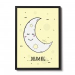 Yellow Nursery Print Framed DREAM BIG Nursery Quote Print